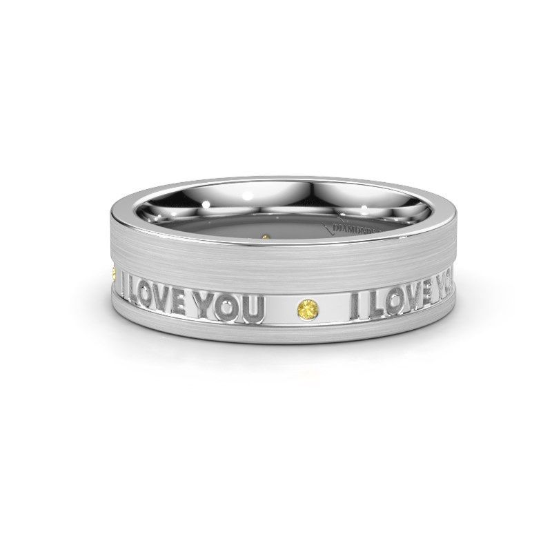 Image of Wedding ring WH2076L16CM<br/>585 white gold ±6x2.2 mm<br/>Yellow sapphire 1.2 mm