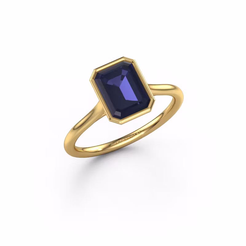Engagement ring Lavon EME 585 gold sapphire 8x6 mm