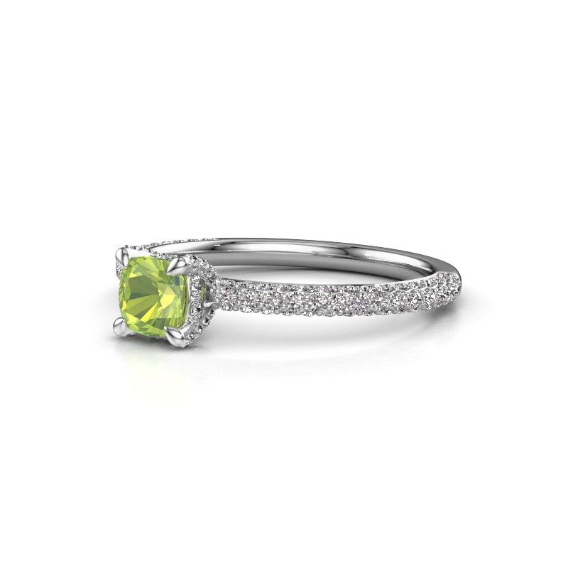 Image of Engagement ring saskia 2 cus<br/>950 platinum<br/>Peridot 4.5 mm
