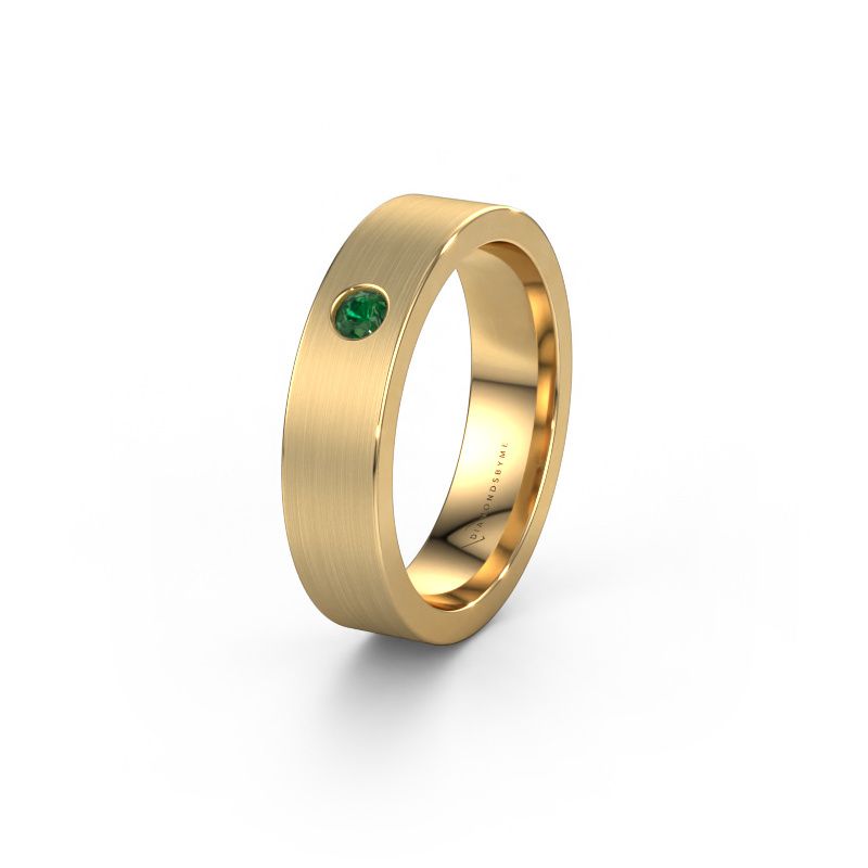 Wedding ring WH0101L15BM 585 gold emerald ±5x2 mm