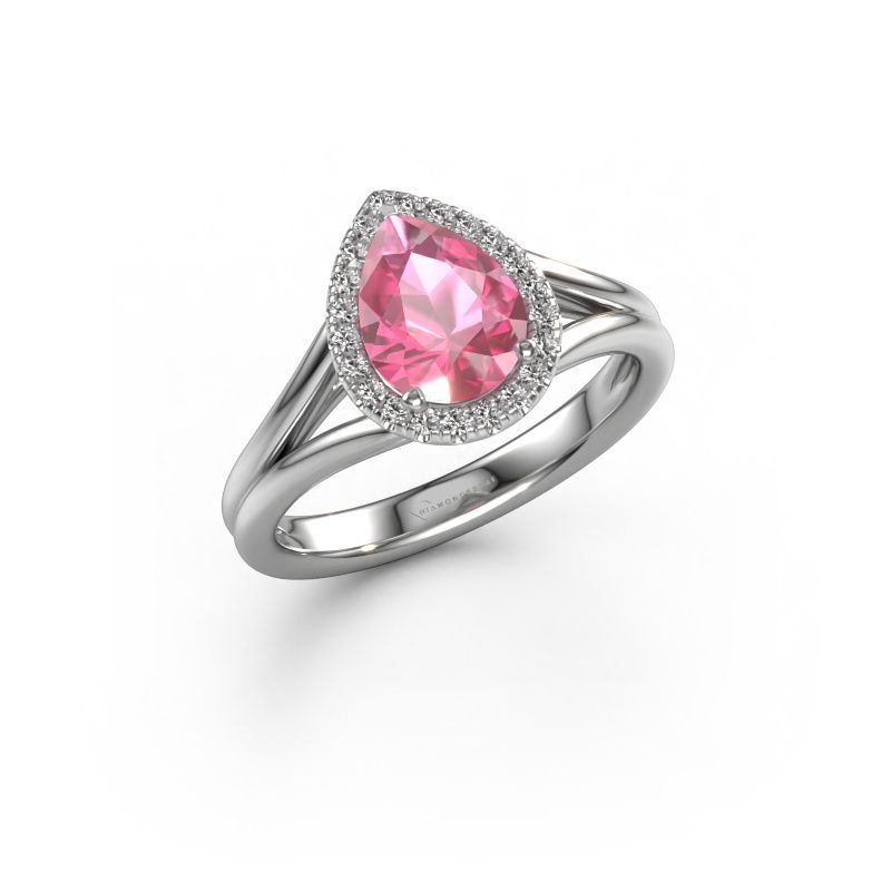 Engagement ring Verla pear 1 950 platinum pink sapphire 8x6 mm