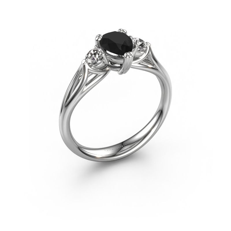 Verlovingsring Amie per 950 platina zwarte diamant 1.20 crt