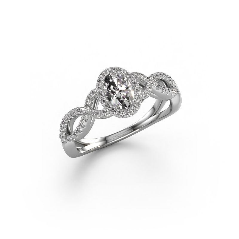 Bague de fiançailles Dionne ovl 950 platine diamant 0.72 crt