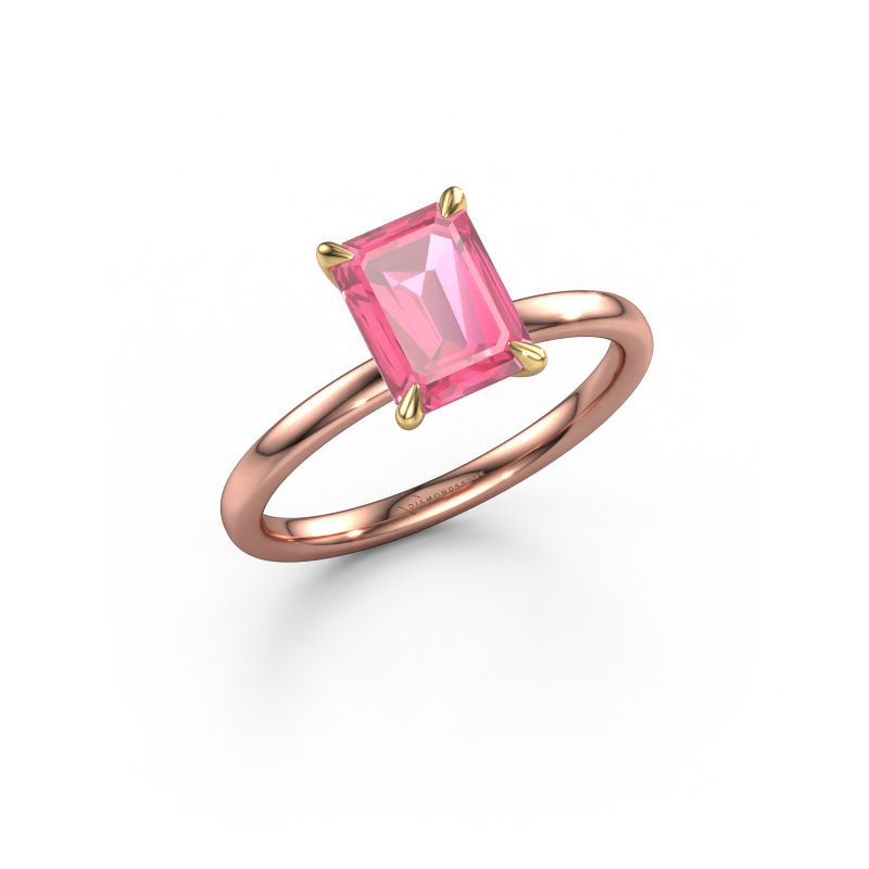 Image of Engagement Ring Crystal Eme 1<br/>585 rose gold<br/>Pink sapphire 8x6 mm