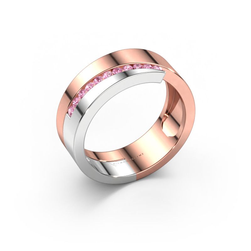Ring Loma 585 rosé goud roze saffier 1.5 mm
