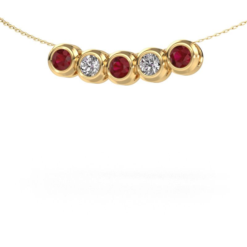 Ketting Kim 5 585 goud robijn 4 mm