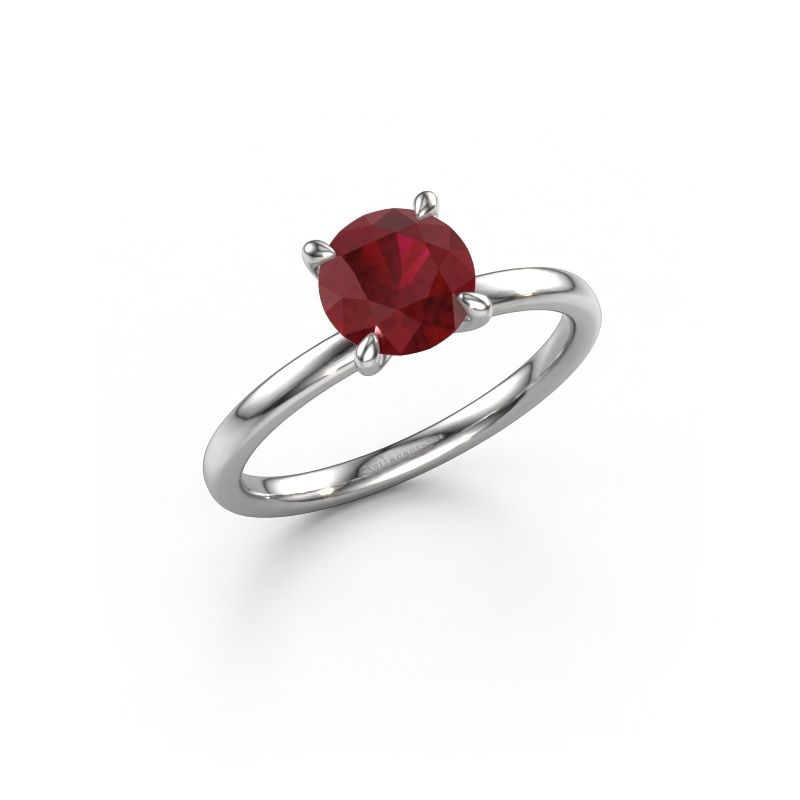 Verlobungsring Crystal RND 1 950 Platin Rubin 6.8 mm