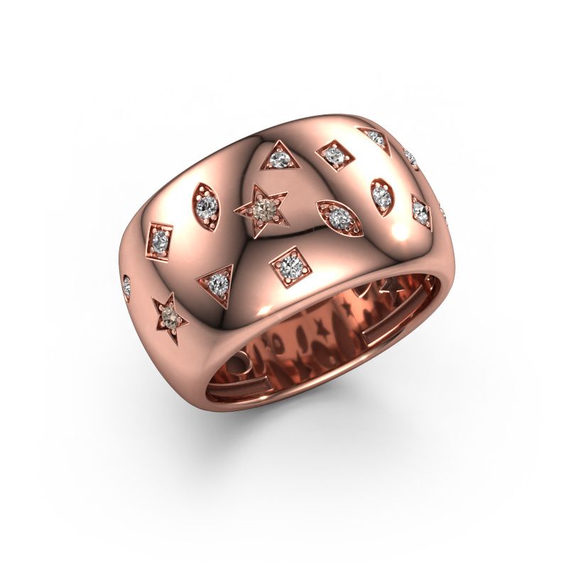 Ring Sasha 2 585 rose gold zirconia 1.5 mm