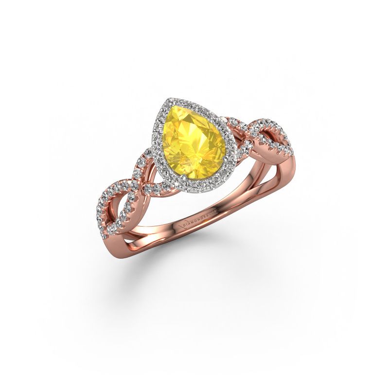 Verlobungsring Dionne pear 585 Roségold Gelb Saphir 7x5 mm
