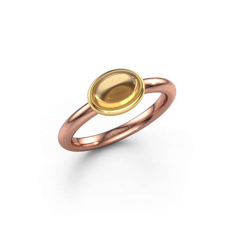Ring Blossom OVL 585 rose gold citrin 7x5 mm
