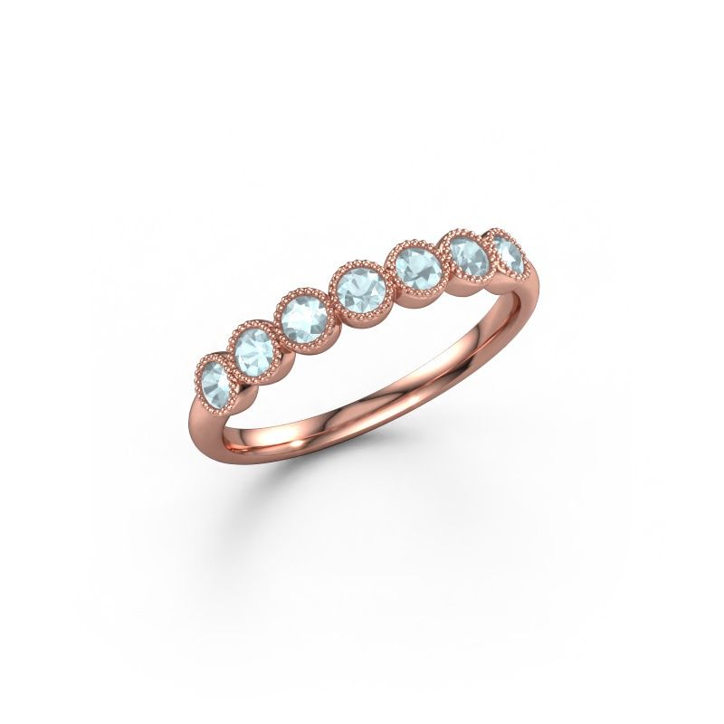 Ring Mariam half 585 rose gold aquamarine 2.4 mm