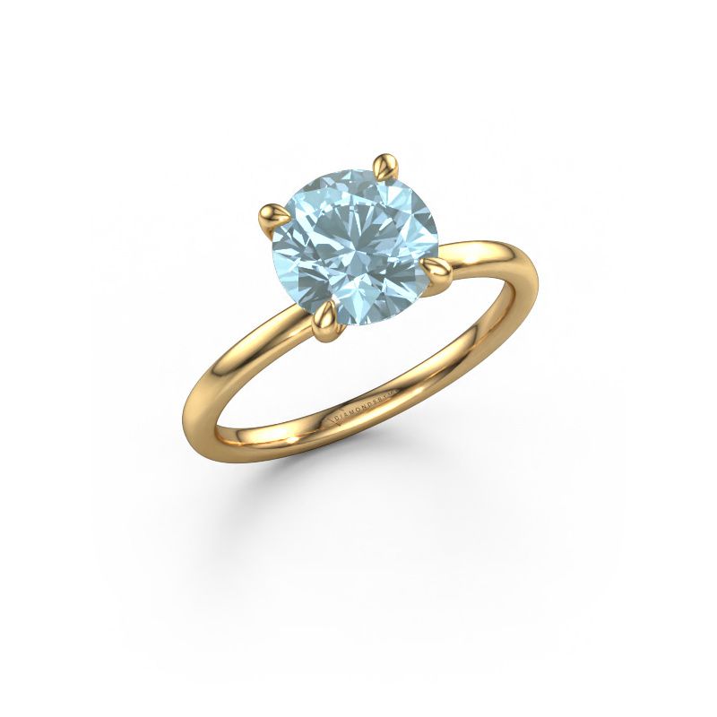 Engagement ring Crystal RND 1 585 gold blue lab grown diamond 6.8 mm