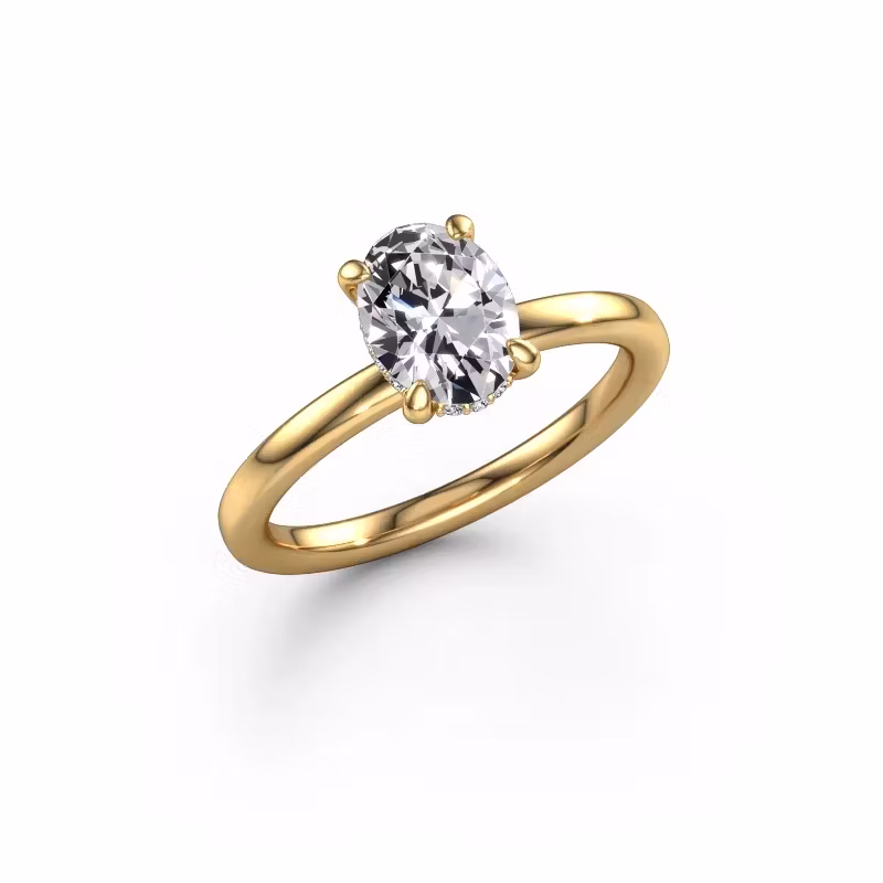 Engagement ring Simone OVL 2 585 gold lab grown diamond 1.17 crt