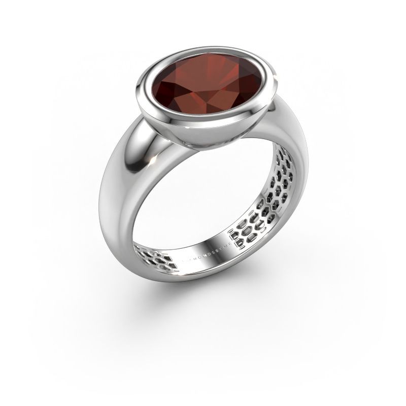 Ring Evelyne 585 Weißgold Granat 10x8 mm