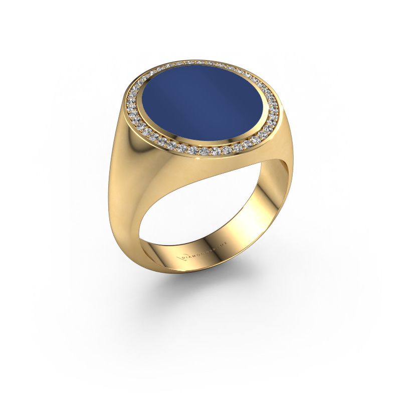 Zegelring Adam 5 585 goud lapis lazuli 15x13 mm