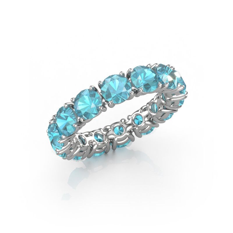 Bague Vivienne 4.7 585 or blanc topaze bleue 4.7 mm