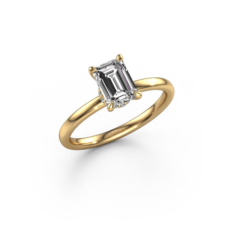 Engagement ring Crystal EME 3 585 gold zirconia 7x5 mm