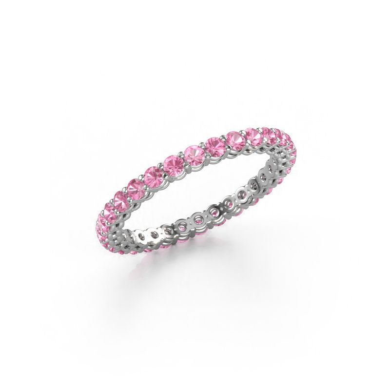 Aanschuifring Michelle full 2.0 950 platina roze saffier 2 mm