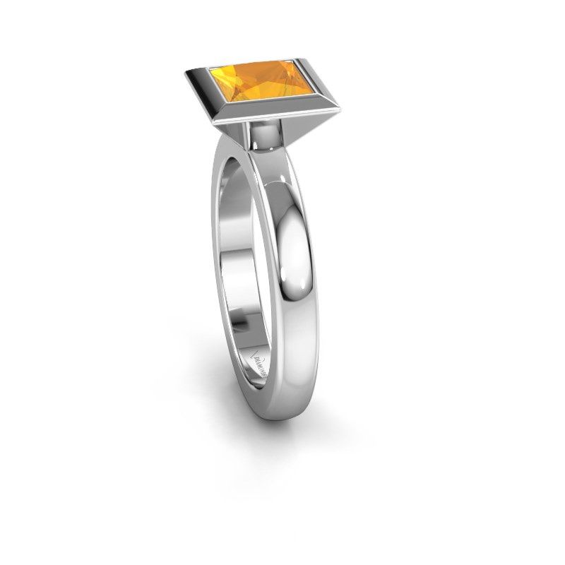 Image of Stacking ring Trudy Square 950 platinum citrin 6 mm