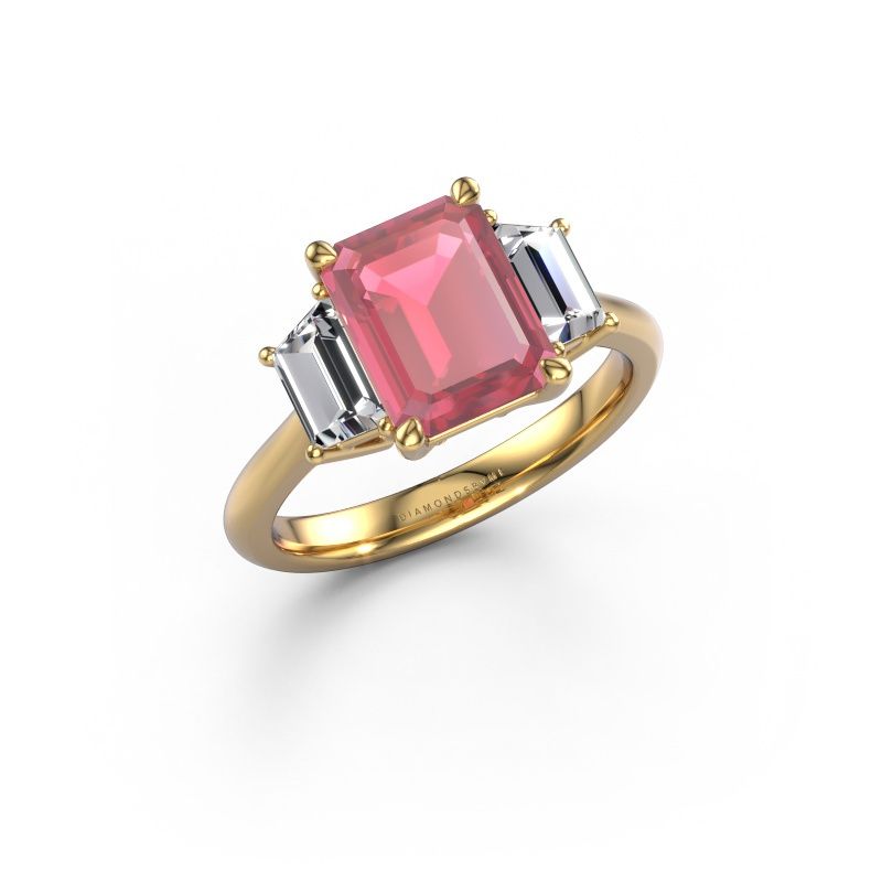 Engagement ring Maggie EME 585 gold tourmaline pink 9x7 mm