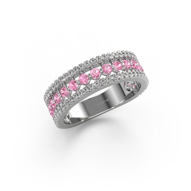 Ring Elizbeth 1 585 white gold pink sapphire 2 mm