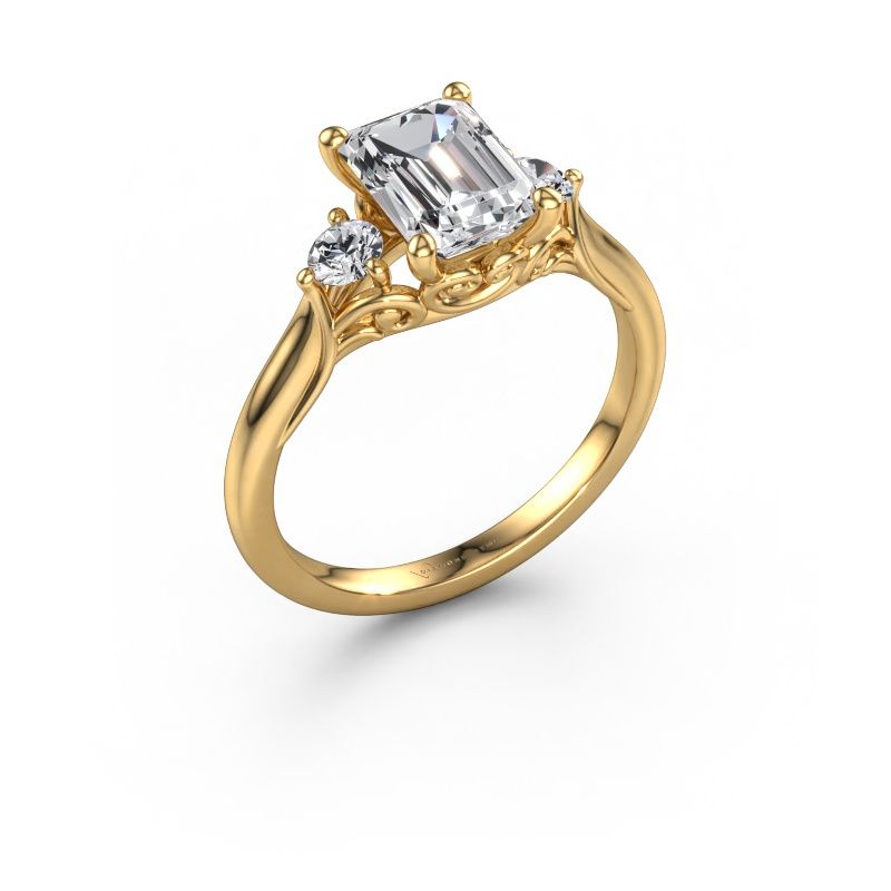 Engagement ring Laurian EME 585 gold zirconia 8x6 mm