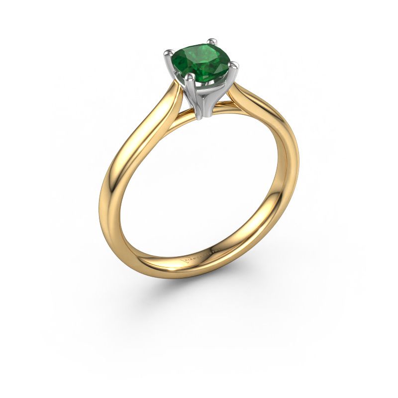 Engagement ring Mignon cus 1 585 gold emerald 5 mm