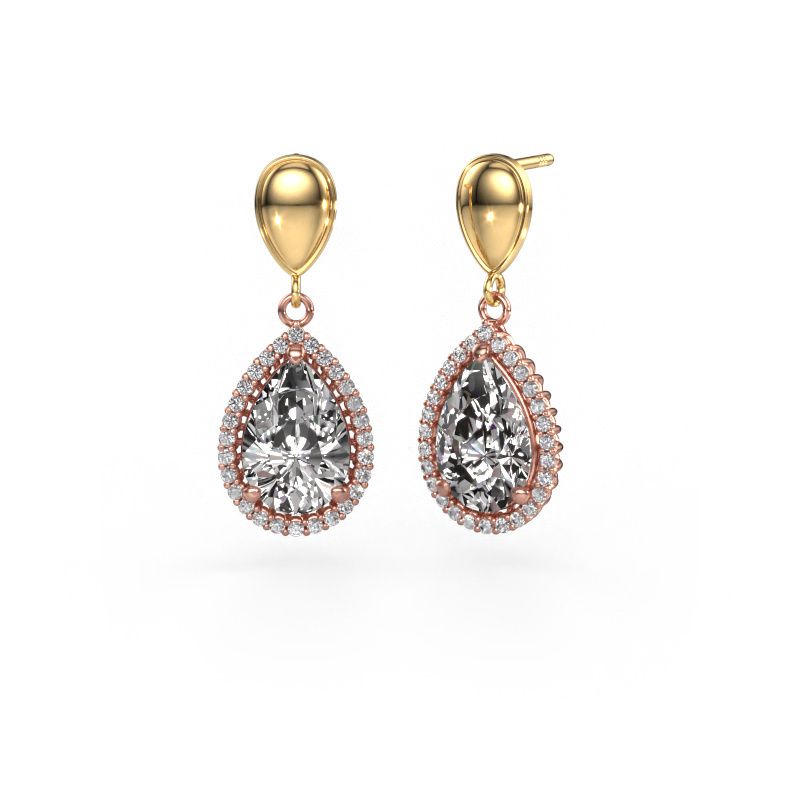 Drop earrings Tilly per 1 585 rose gold diamond 6.42 crt