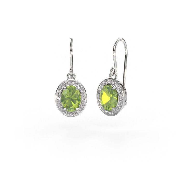 Ohrhänger Latesha 950 Platin Peridot 7x5 mm