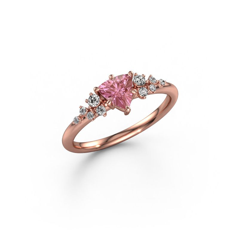 Ring Royce TRI 585 rose gold pink lab grown diamond 5.5 mm