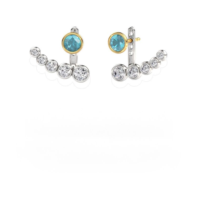 Earrings Wendy 585 white gold blue topaz 5 mm