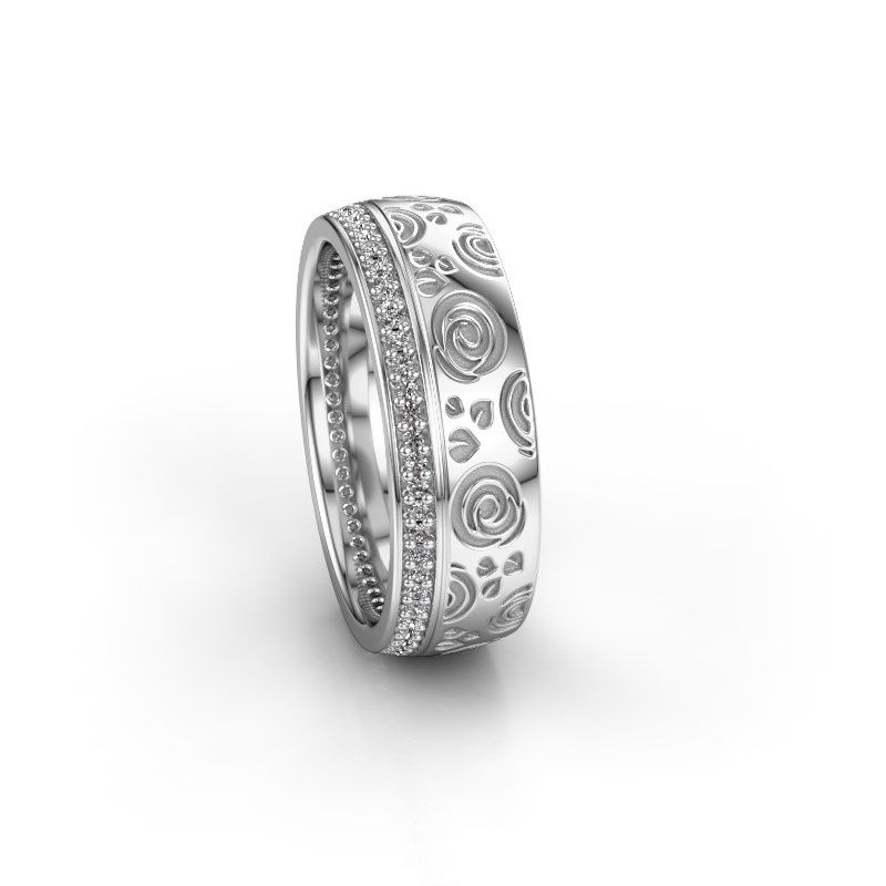 Image of Wedding ring WH2066L27D<br/>585 white gold ±7x2.4 mm<br/>Lab-grown diamond 0.295 crt