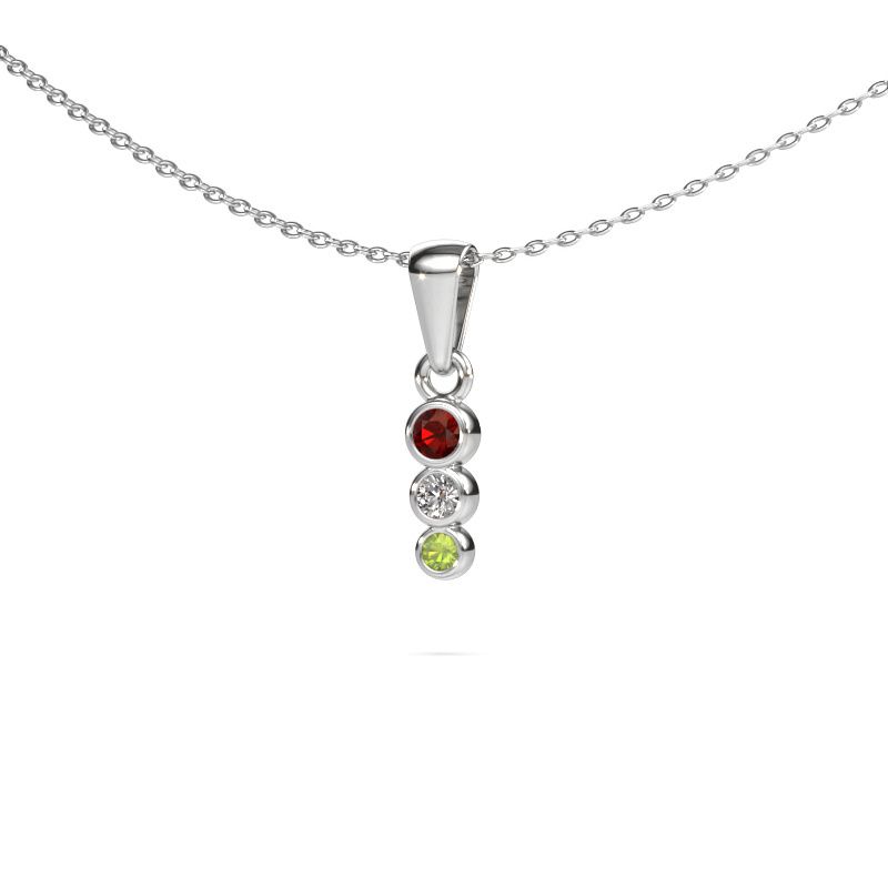 Pendant Felica 585 white gold garnet 2.7 mm