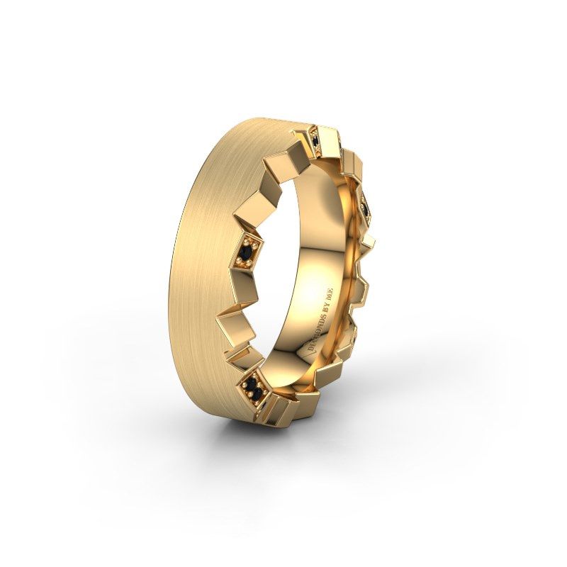 Image of Wedding ring WH2058L17EM<br/>585 gold ±7x2.6 mm<br/>Black diamond