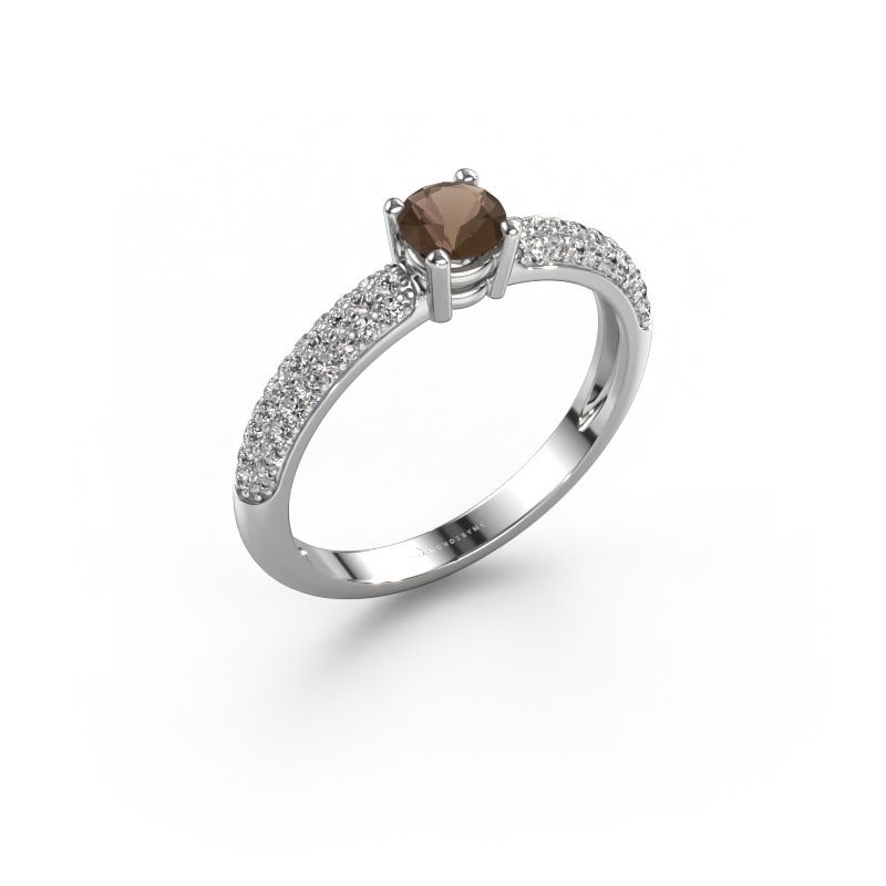 Verlovingsring Marjan 585 witgoud rookkwarts 4.2 mm