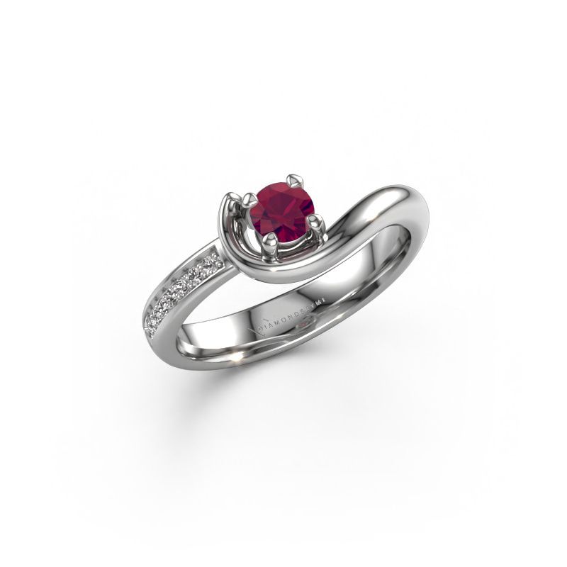 Verlobungsring Ceylin 585 Weißgold Rhodolit 4 mm