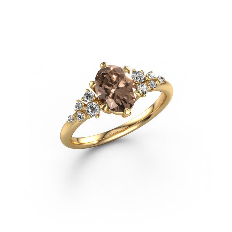 Engagement ring Royce OVL 585 gold brown diamond 1.10 crt
