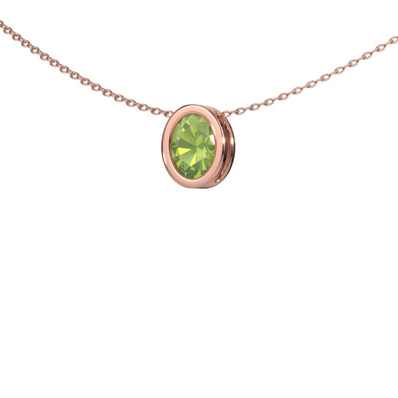 Anhänger Lavon OVL 585 Roségold Peridot 7,5x5,5 mm
