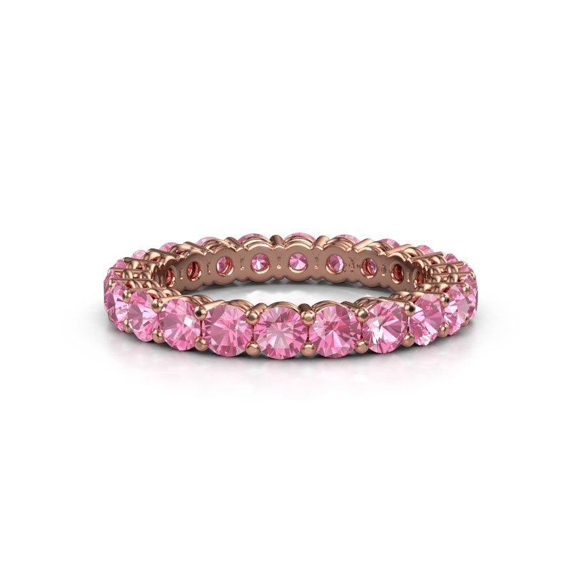 Image of Stackable ring Michelle full 3.0 585 rose gold pink sapphire 3 mm