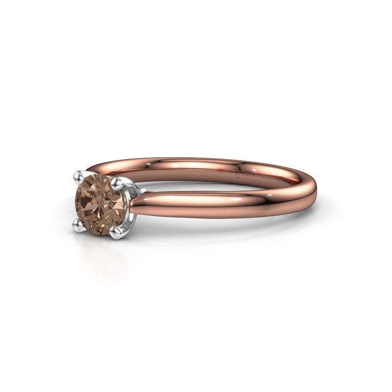 Afbeelding van Verlovingsring Mignon rnd 1 585 rosé goud bruine diamant 0.50 crt