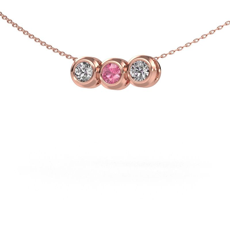 Collier Kim 3 585 or rose saphir rose 4 mm