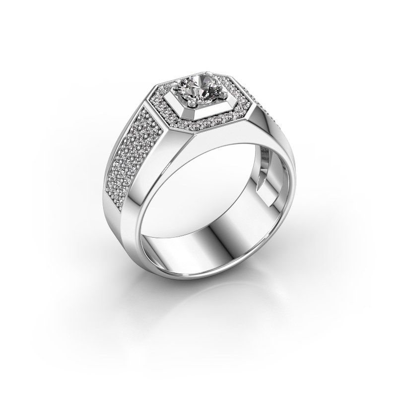 Image of Men's ring pavan<br/>925 silver<br/>Zirconia 5 mm