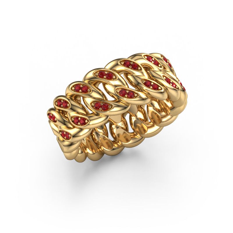 Men's ring Redouan 2 585 gold ruby 1.1 mm