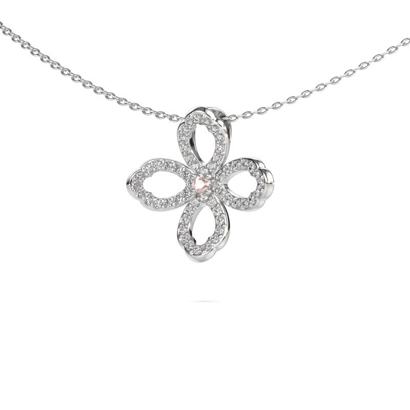 Necklace Chelsea 585 white gold morganite champagne 2 mm