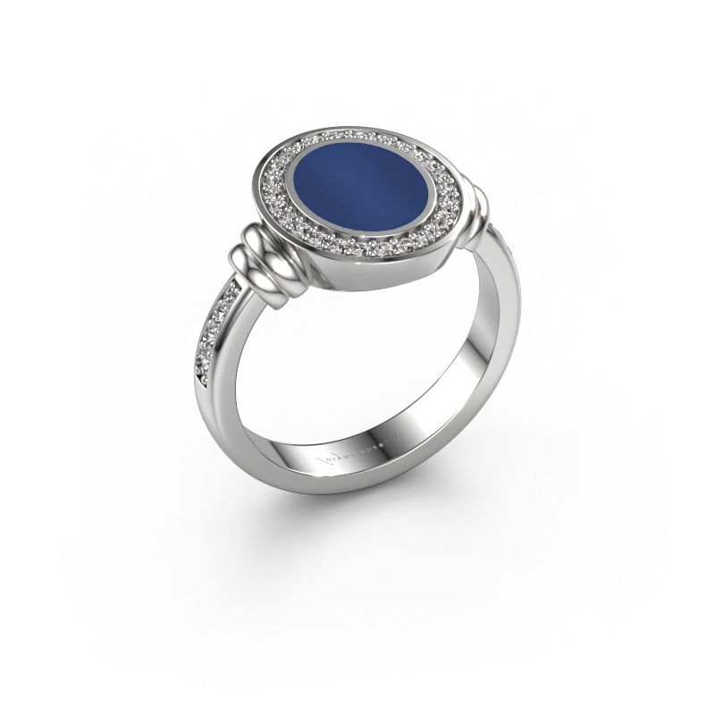 Chevalière Servie 1 950 platine lapis lazuli 10x8 mm