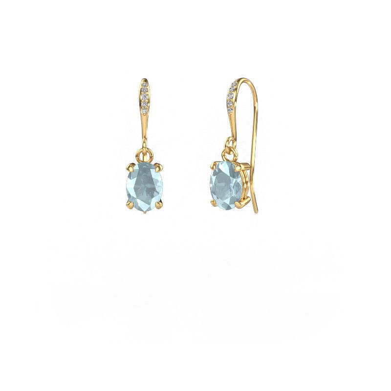 Ohrhänger Laurie OVL 2 585 Gold Aquamarin 7x5 mm