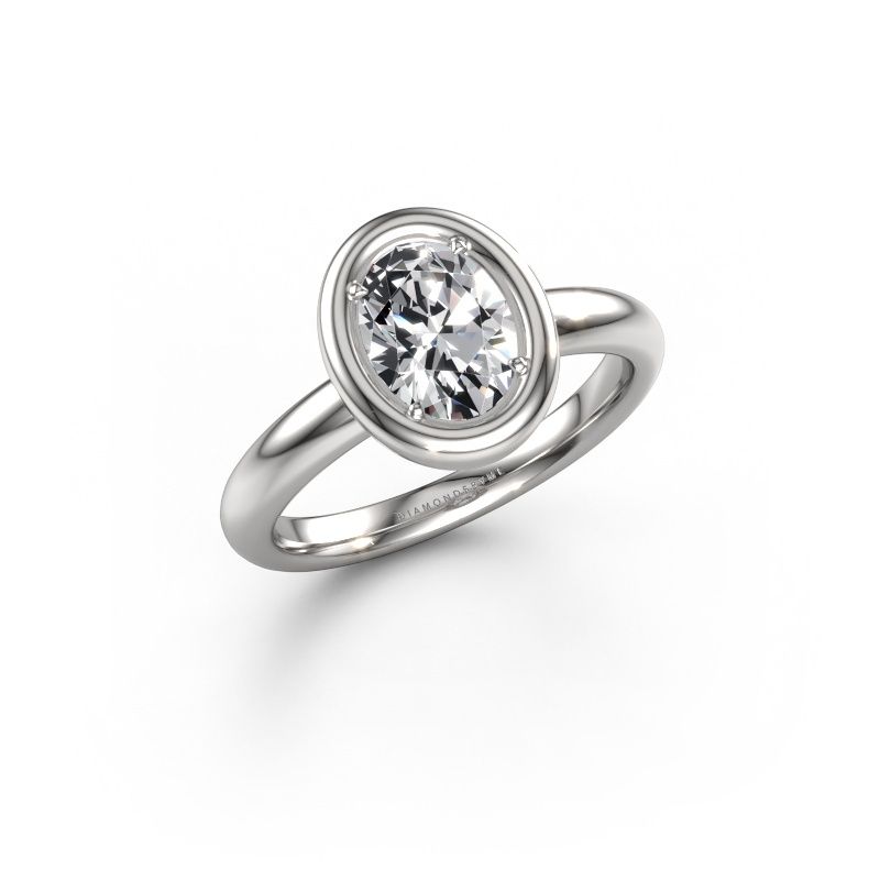 Verlobungsring Noa OVL 950 Platin Zirkonia 8x6 mm