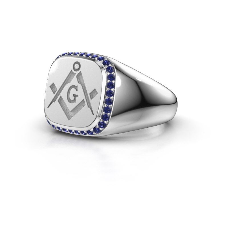 Image of Men's ring Johan<br/>585 white gold<br/>Sapphire 1.2 mm