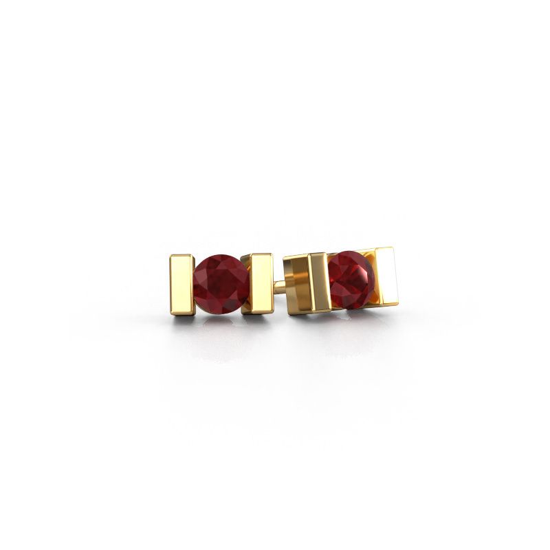 Oorstekers Lieve 585 goud robijn 3.7 mm