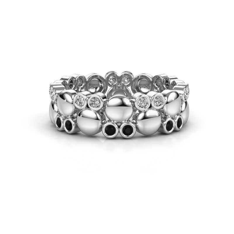 Afbeelding van Ring Joanne<br/>585 witgoud<br/>Zwarte diamant 0.370 crt
